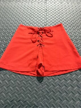 the room orange Lace-Up High-Waist Skort